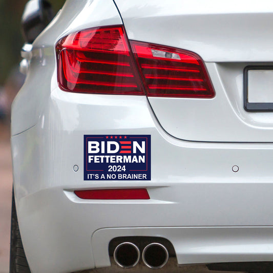 Biden Fetterman 2024 "It's A No Brainer" Bumper Sticker