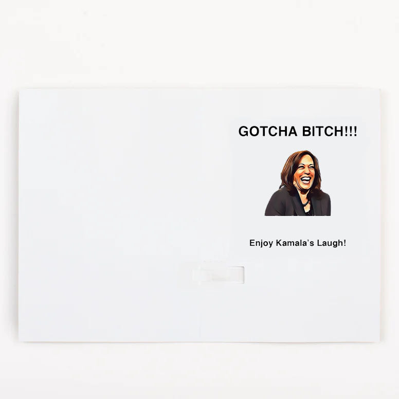 Kamala Harris Endless Laughing Greeting Card With Glitter