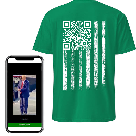 Trump YMCA Troll 45 - 47 Flag QR Shirt - St. Paddy's Day Edition